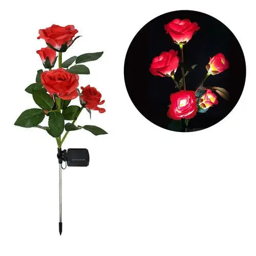 Luminária de Rosa Solar Impermeável para Jardim Produtgy