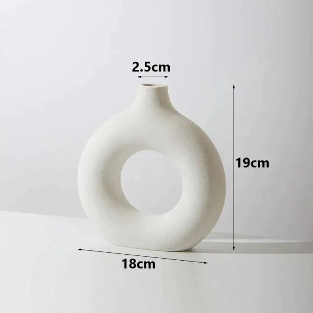 Vaso Nórdico Circular de Cerâmica Decorativo Minha loja