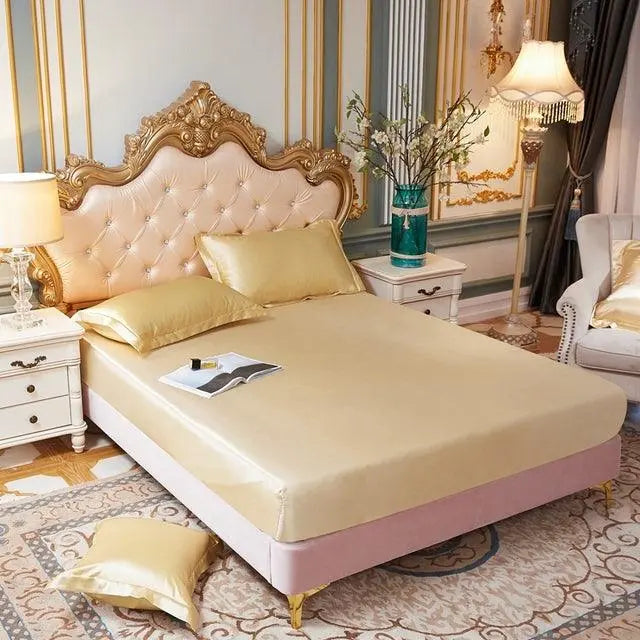 Conjunto LuxPink - Jogo de Lençol em Seda Cetim + Fronhas Minha loja